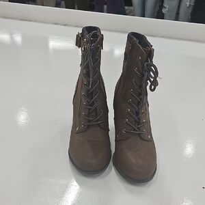 Brown Lace-Up Ankle Boots
